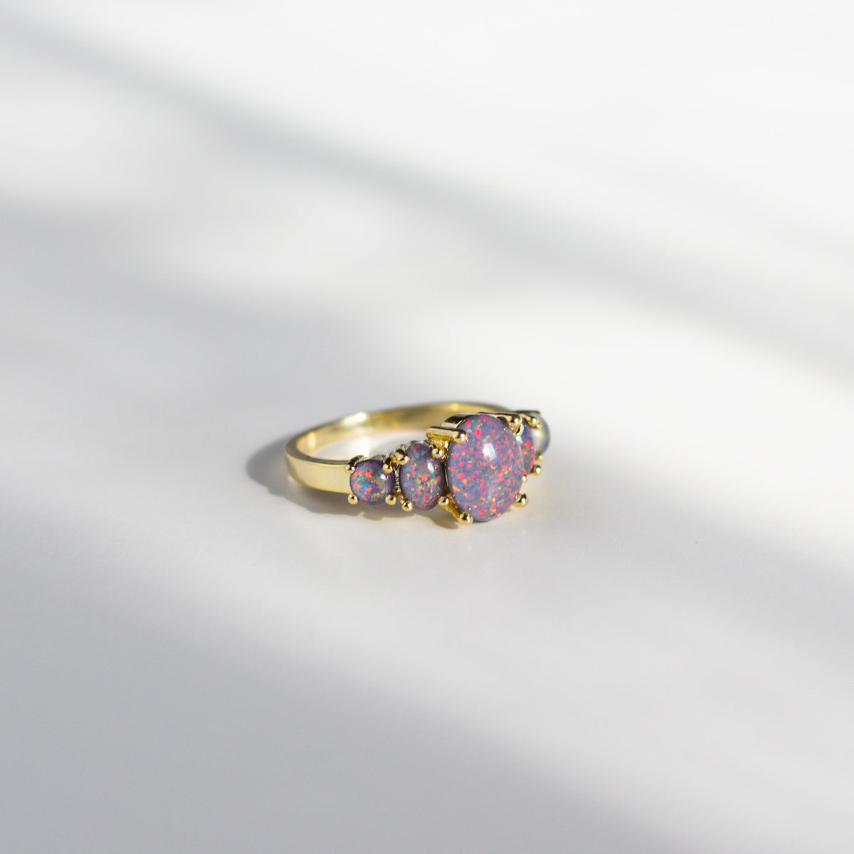 Spiritual Purple Fire Opal Ring - Rings - Pretland | Spiritual Crystals & Jewelry