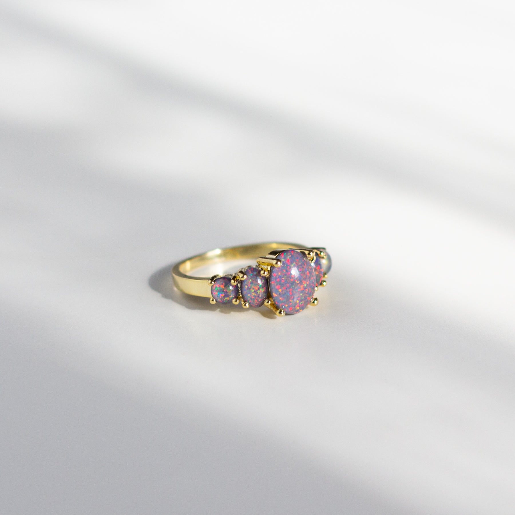 Purple Sky Fire Opal Ring - Rings - Pretland | Spiritual Crystals & Jewelry