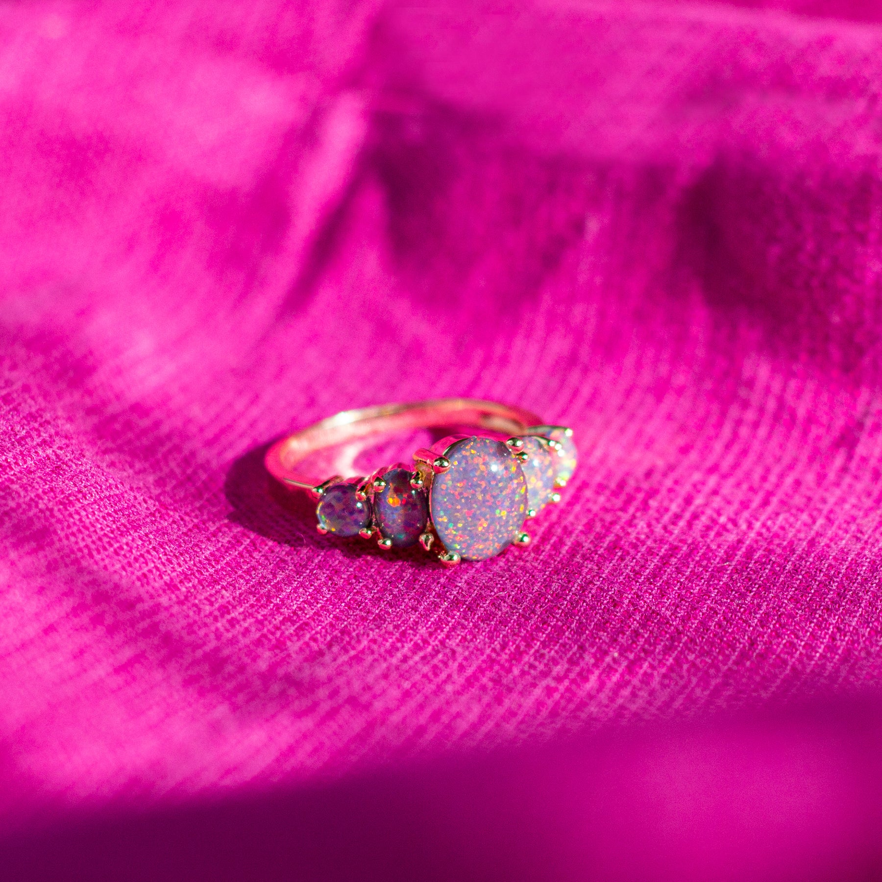 Purple Sky Fire Opal Ring - Rings - Pretland | Spiritual Crystals & Jewelry