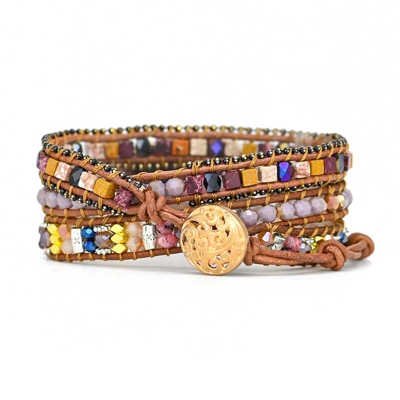 Emperor Stone Harlequin Wrap Bracelet - Wrap Bracelets - Pretland | Spiritual Crystals & Jewelry