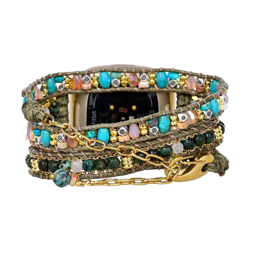 Stylish Turquoise Stone Fitbit Watch Strap - Fitbit Watch Straps - Pretland | Spiritual Crystals & Jewelry