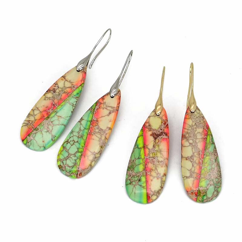 Sunset of Nature Emperor Stone Drop Earrings - Drop Earrings - Pretland | Spiritual Crystals & Jewelry
