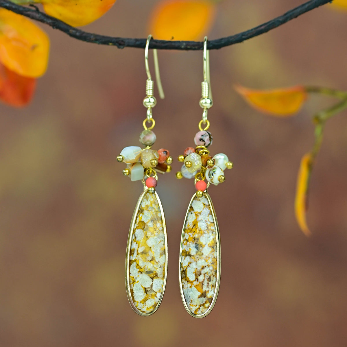 Spiritual Ocean Agate Earrings - Earrings - Pretland | Spiritual Crystals & Jewelry