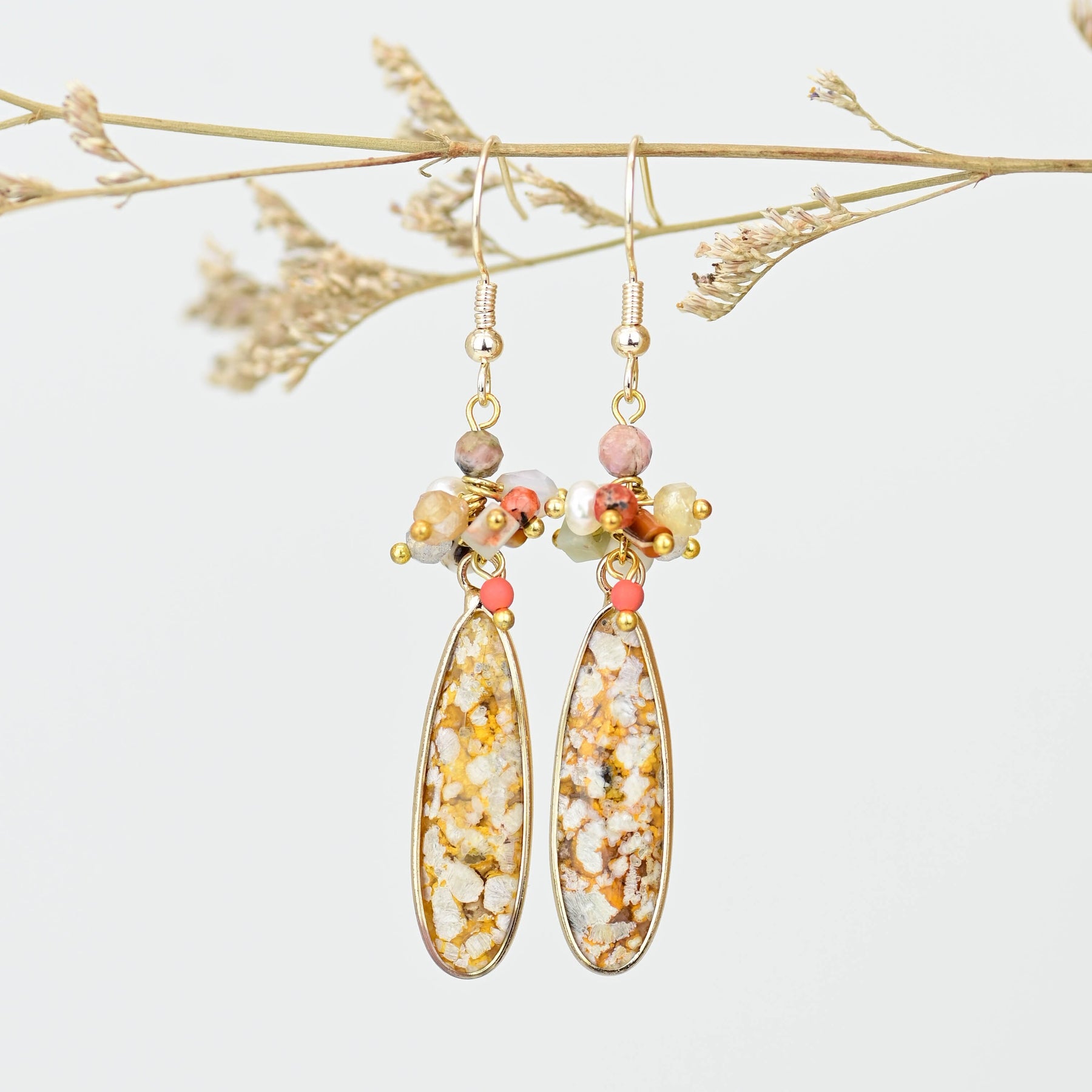 Spiritual Ocean Agate Earrings - Earrings - Pretland | Spiritual Crystals & Jewelry