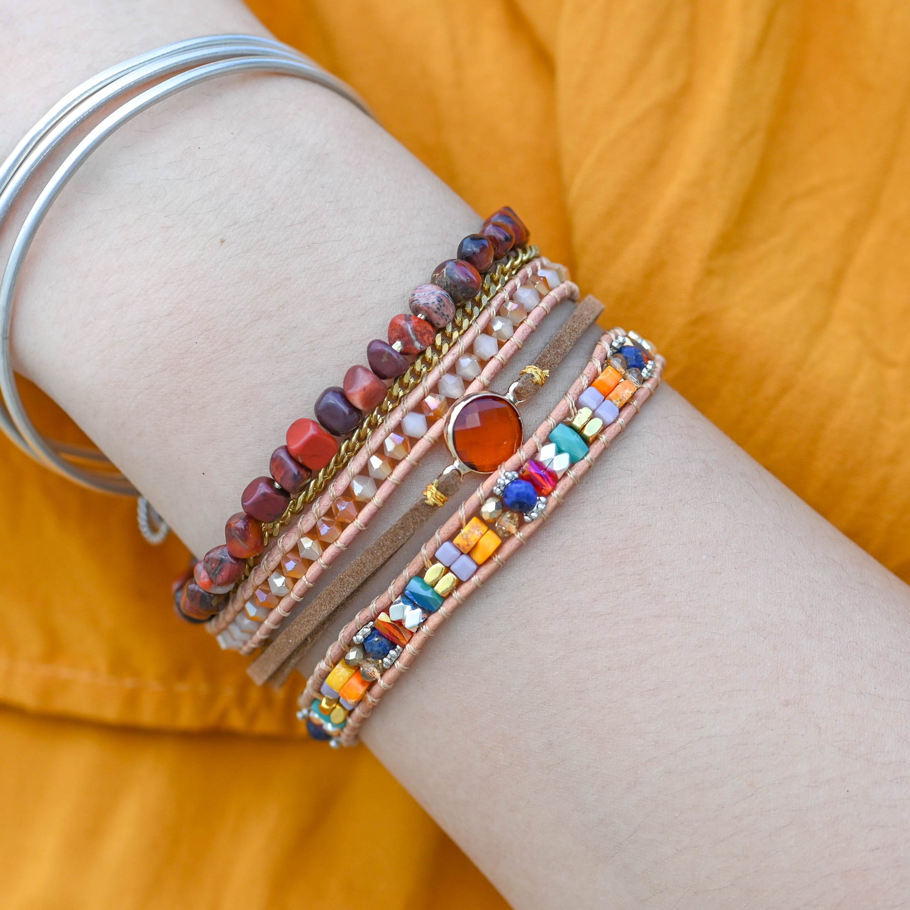 Sunrise Bohemian Cyristal Lapis Bracelet - Wrap Bracelets - Pretland | Spiritual Crystals & Jewelry
