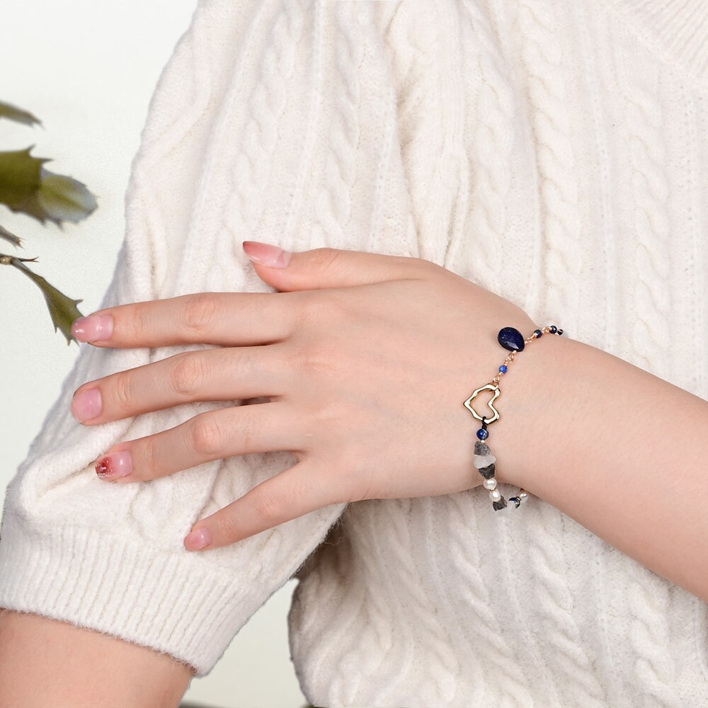 Stylish Heart Lapis Lazuli Bracelet - Bracelets - Pretland | Spiritual Crystals & Jewelry