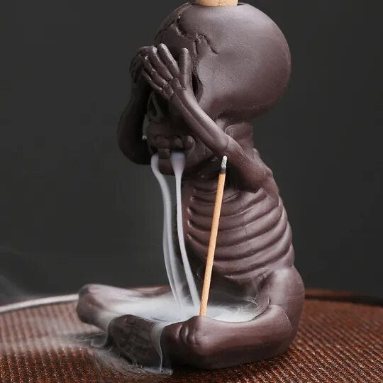 Skull Ceramic Backflow Incense Holder