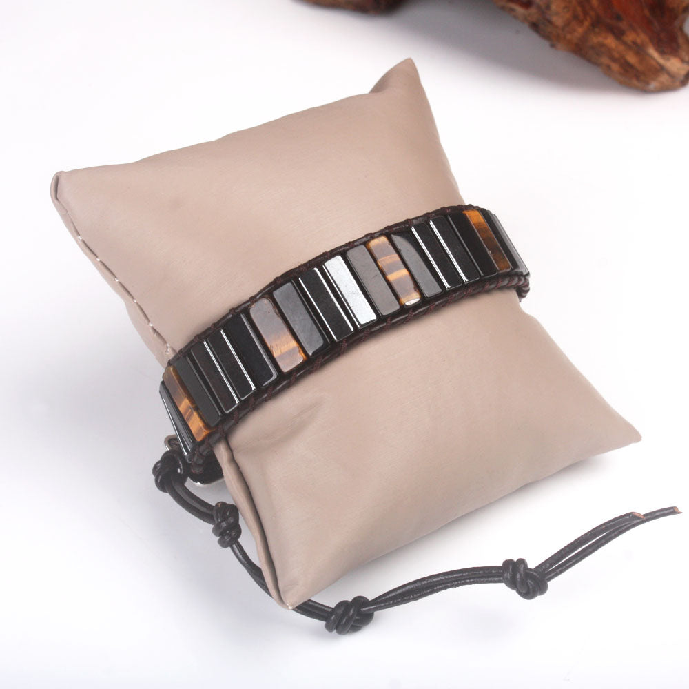 Protective Tiger Eye & Onyx Bracelet - Bracelets - Pretland | Spiritual Crystals & Jewelry