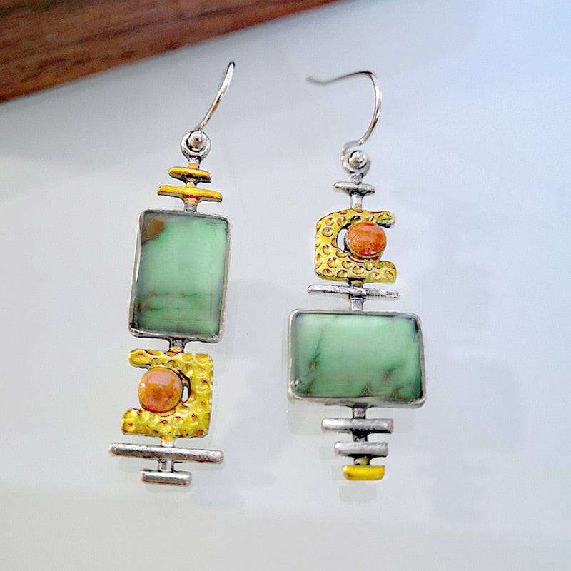 Turquoise Dangle Earrings - Earrings - Pretland | Spiritual Crystals & Jewelry