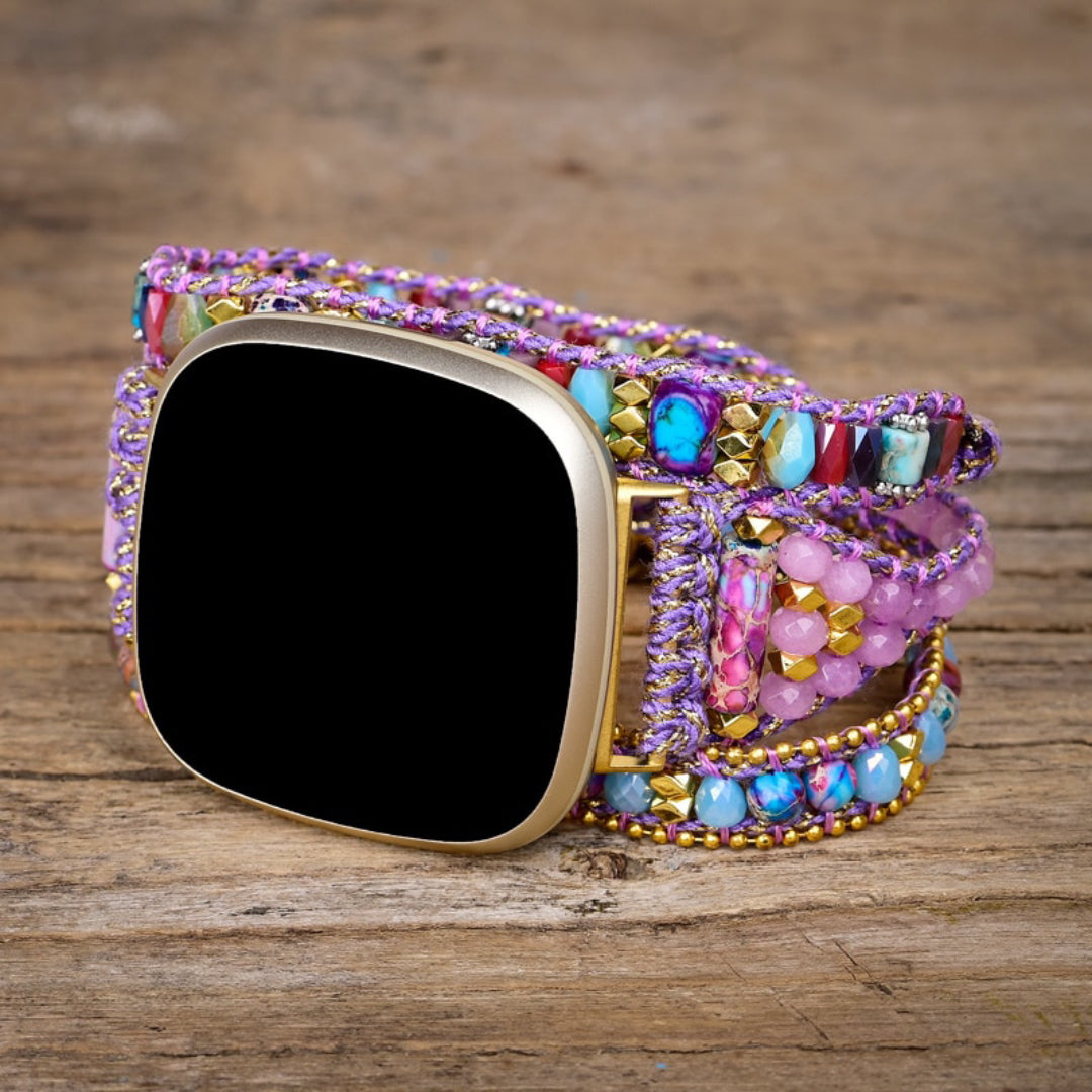 Trendy Purple Jasper Stone Fitbit Watch Strap - Fitbit Watch Straps - Pretland | Spiritual Crystals & Jewelry