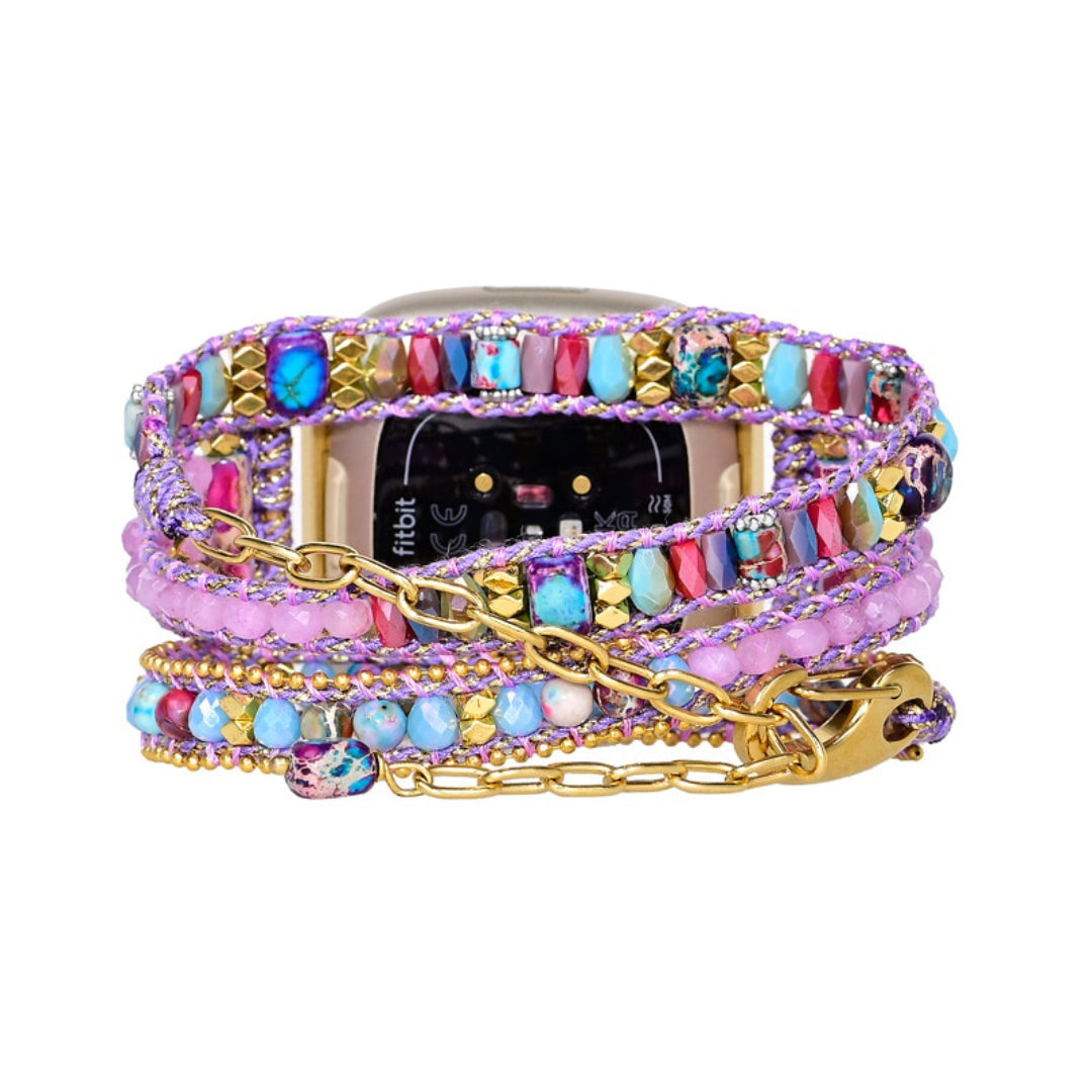 Trendy Purple Jasper Stone Fitbit Watch Strap - Fitbit Watch Straps - Pretland | Spiritual Crystals & Jewelry