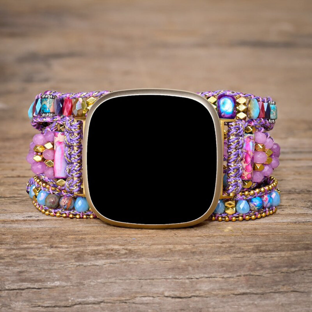 Trendy Purple Jasper Stone Fitbit Watch Strap - Fitbit Watch Straps - Pretland | Spiritual Crystals & Jewelry