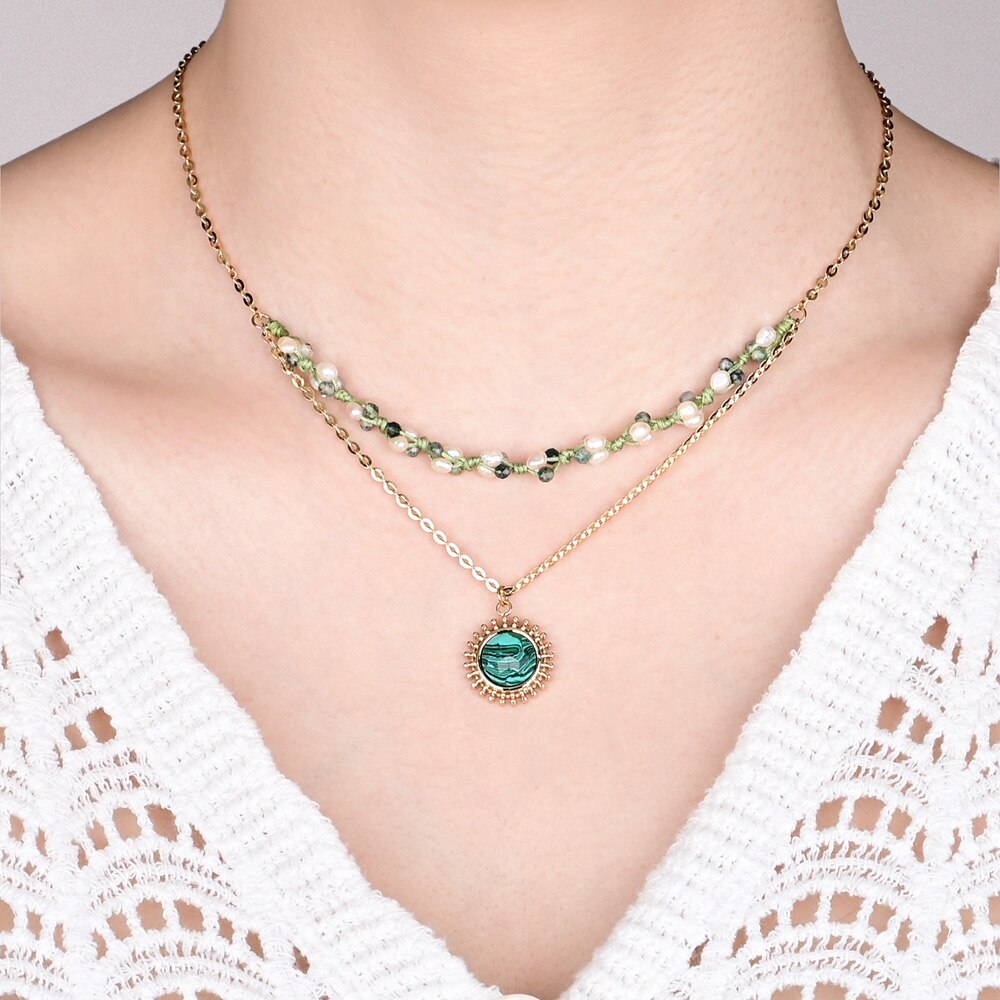 Boho Elegant Malachite Necklace - Necklaces - Pretland | Spiritual Crystals & Jewelry