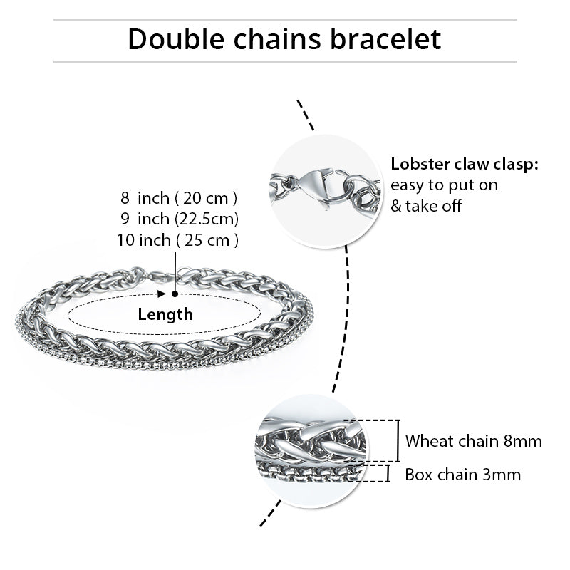 Warrior Steel Chain Bracelet - Bracelets - Pretland | Spiritual Crystals & Jewelry