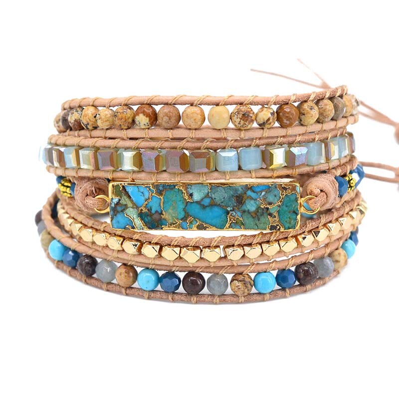 Intense Turquoise Protection Bracelet - Wrap Bracelets - Pretland | Spiritual Crystals & Jewelry