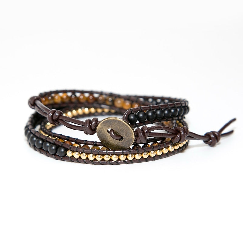 Powerful Tiger’s Eye Beaded Bracelet - Wrap Bracelets - Pretland | Spiritual Crystals & Jewelry