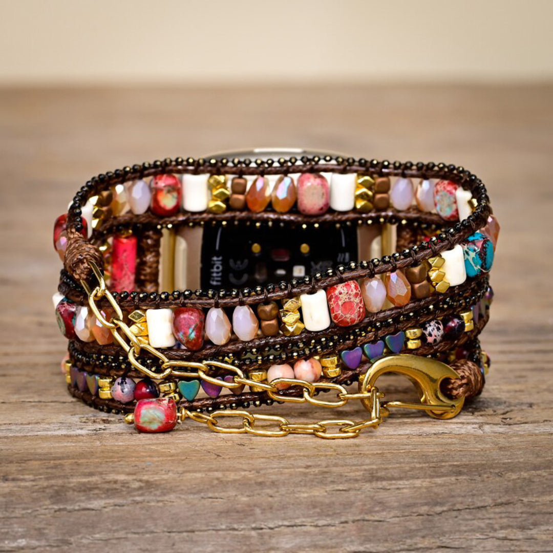 Unique Natural Jasper Fitbit Watch Strap - Fitbit Watch Straps - Pretland | Spiritual Crystals & Jewelry
