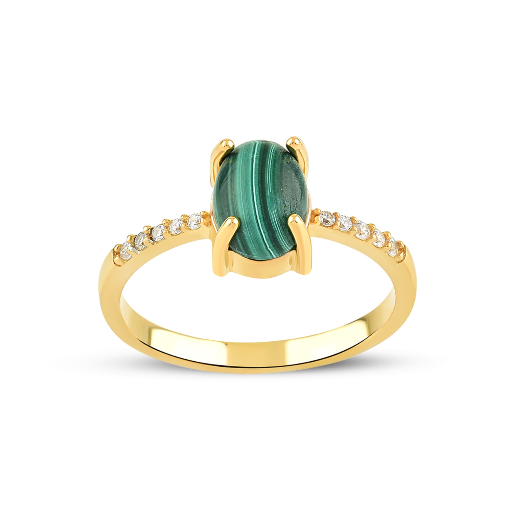 Verde Scuro Malachite Gold Ring