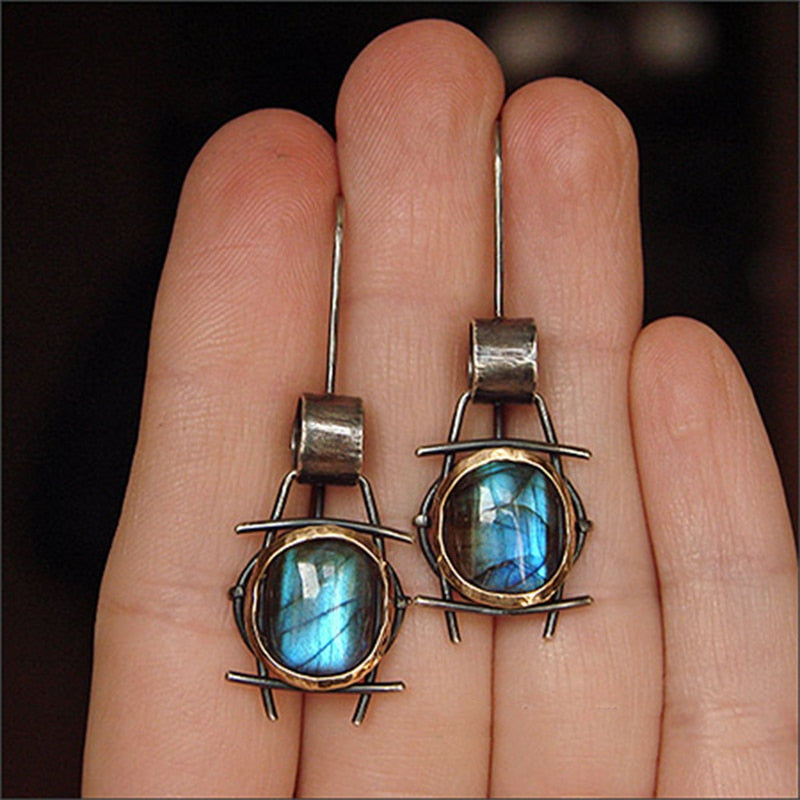 Inspiring Labradorite Drop Earrings - Earrings - Pretland | Spiritual Crystals & Jewelry