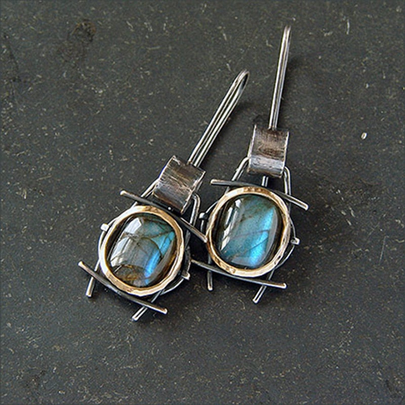 Inspiring Labradorite Drop Earrings - Earrings - Pretland | Spiritual Crystals & Jewelry