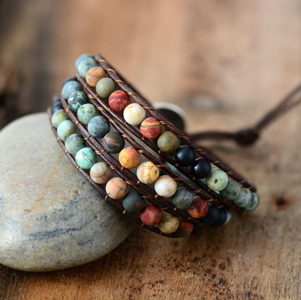 Gorgeous "Love" Leather Wrap Bracelet - Wrap Bracelets - Pretland | Spiritual Crystals & Jewelry