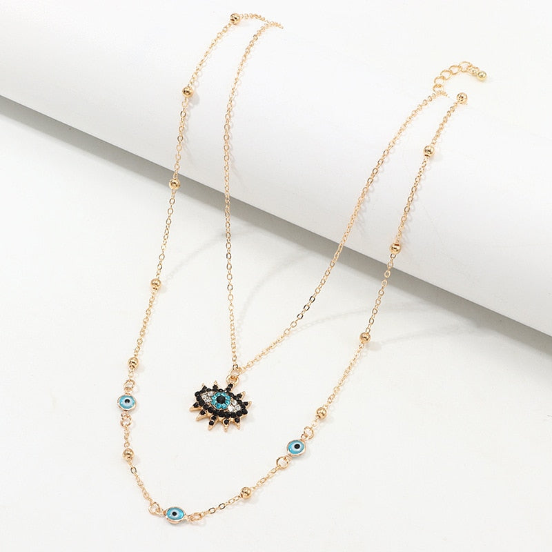 Vintage Design Evil Eye Necklace - Necklaces - Pretland | Spiritual Crystals & Jewelry