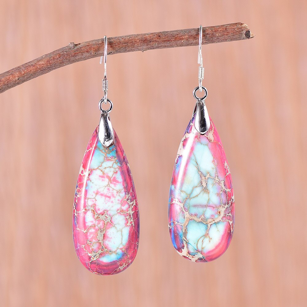 Vintage Design Jasper Earrings - Earrings - Pretland | Spiritual Crystals & Jewelry