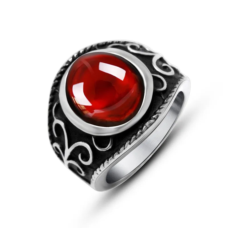 Vintage Eye Garnet Ring