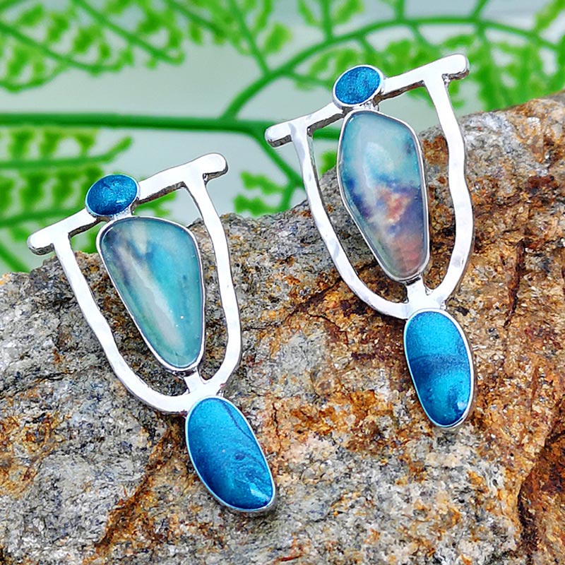 Ethnic Design Blue Earrings - Earrings - Pretland | Spiritual Crystals & Jewelry