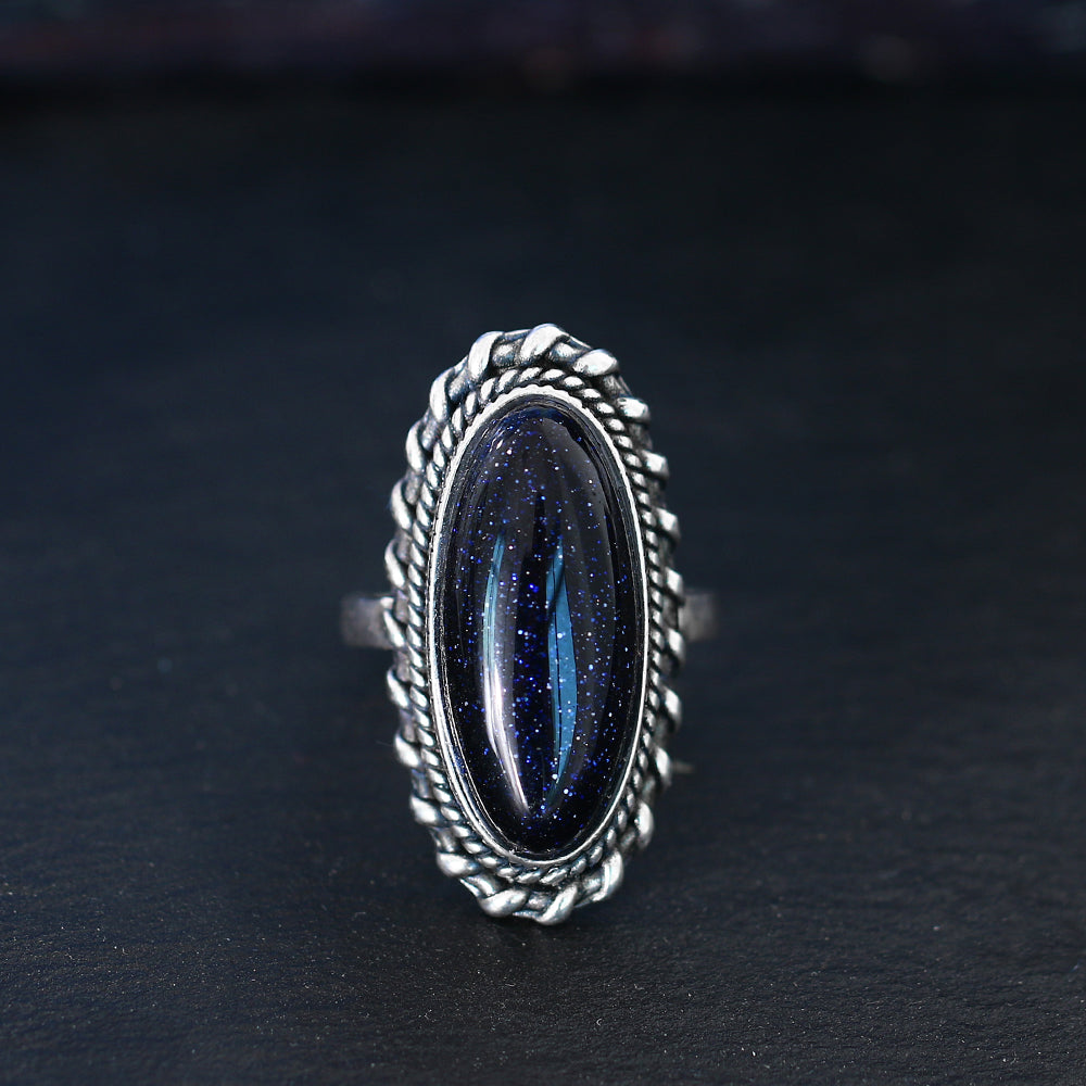 Elegant Aventurine 925 Sterling Silver Ring - Rings - Pretland | Spiritual Crystals & Jewelry