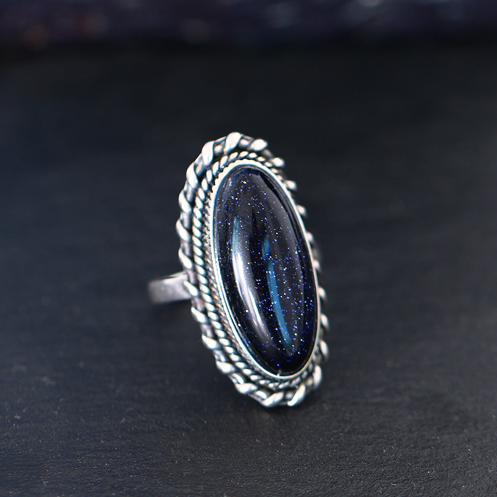Elegant Aventurine 925 Sterling Silver Ring - Rings - Pretland | Spiritual Crystals & Jewelry