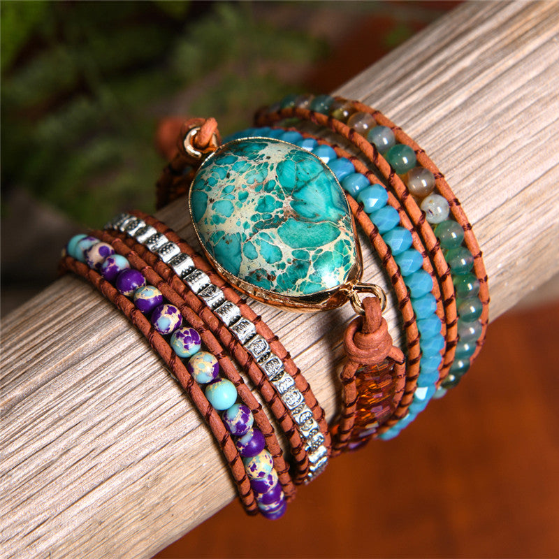 Jasper Protection Wrap Bracelet - Wrap Bracelets - Pretland | Spiritual Crystals & Jewelry