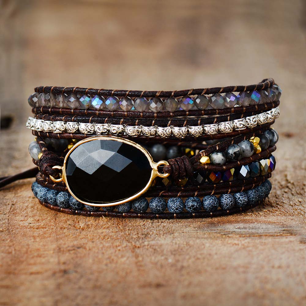 Powerful Onyx Wrap Bracelet - Wrap Bracelets - Pretland | Spiritual Crystals & Jewelry