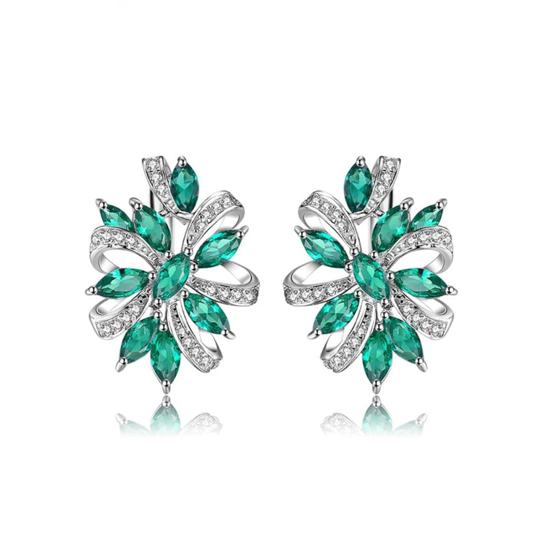 Elegant Emerald 925 Sterling Silver Earrings - Earrings - Pretland | Spiritual Crystals & Jewelry