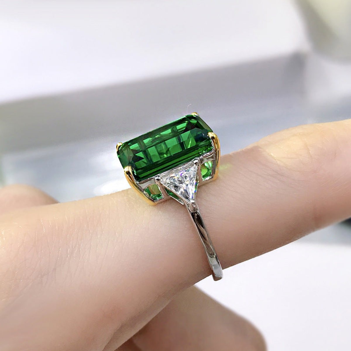 Luxury Emerald Sterling Silver Ring - Rings - Pretland | Spiritual Crystals & Jewelry