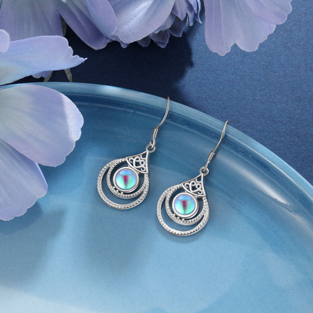 Boho Moonstone 925 Sterling Silver Earrings - Drop Earrings - Pretland | Spiritual Crystals & Jewelry