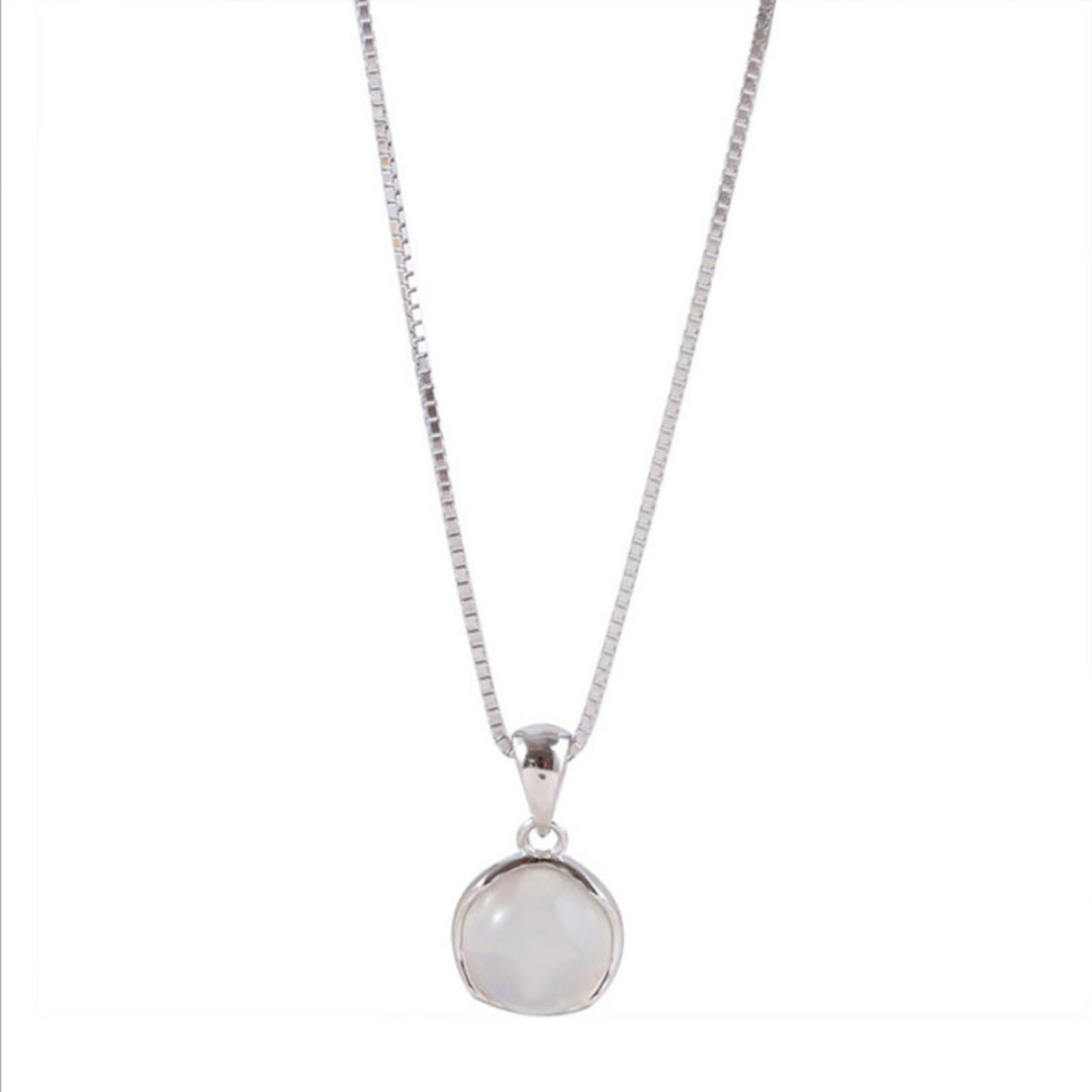 Elegant Moonstone Silver Plated Necklace - Large - Necklaces - Pretland | Spiritual Crystals & Jewelry