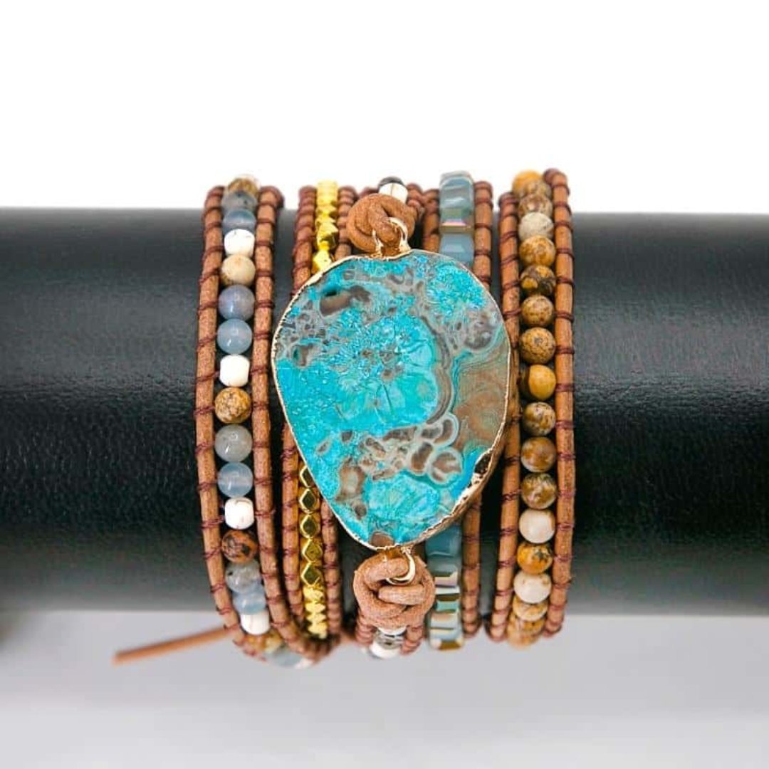 Blue Ocean Bracelet - Wrap Bracelets - Pretland | Spiritual Crystals & Jewelry