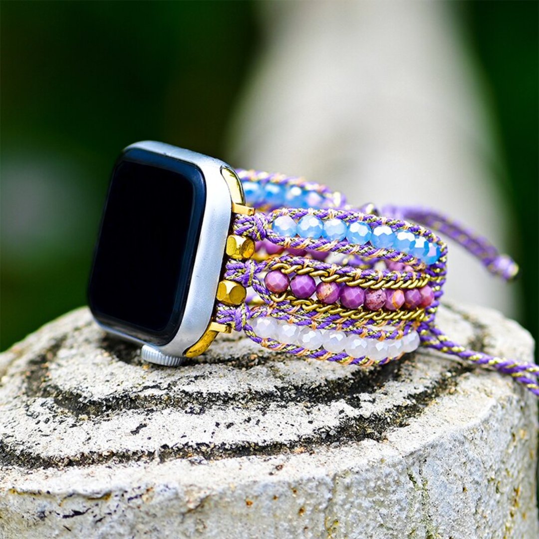 Boho Purple Stone Apple Watch Strap - Apple Watch Straps - Pretland | Spiritual Crystals & Jewelry