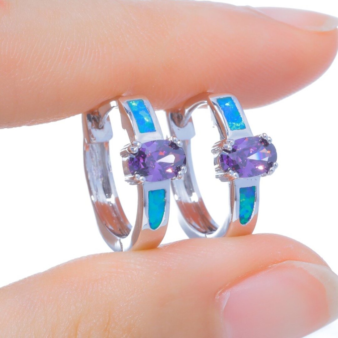Chic Amethyst & Blue Opal Silver Bundle - Bundles - Pretland | Spiritual Crystals & Jewelry
