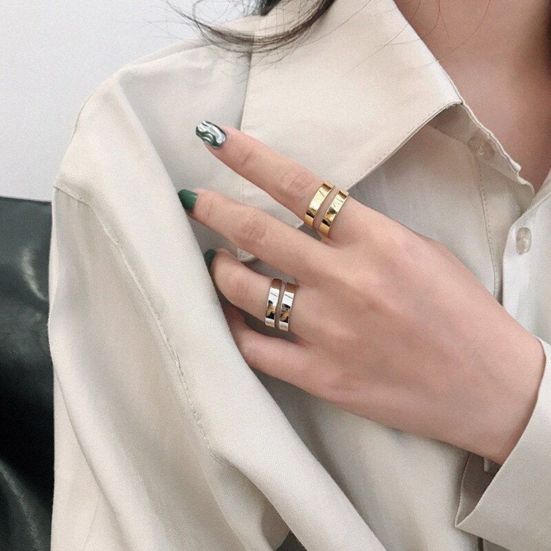 Spiral 925 Sterling Silver Adjustable Ring - Gold - Rings - Pretland | Spiritual Crystals & Jewelry