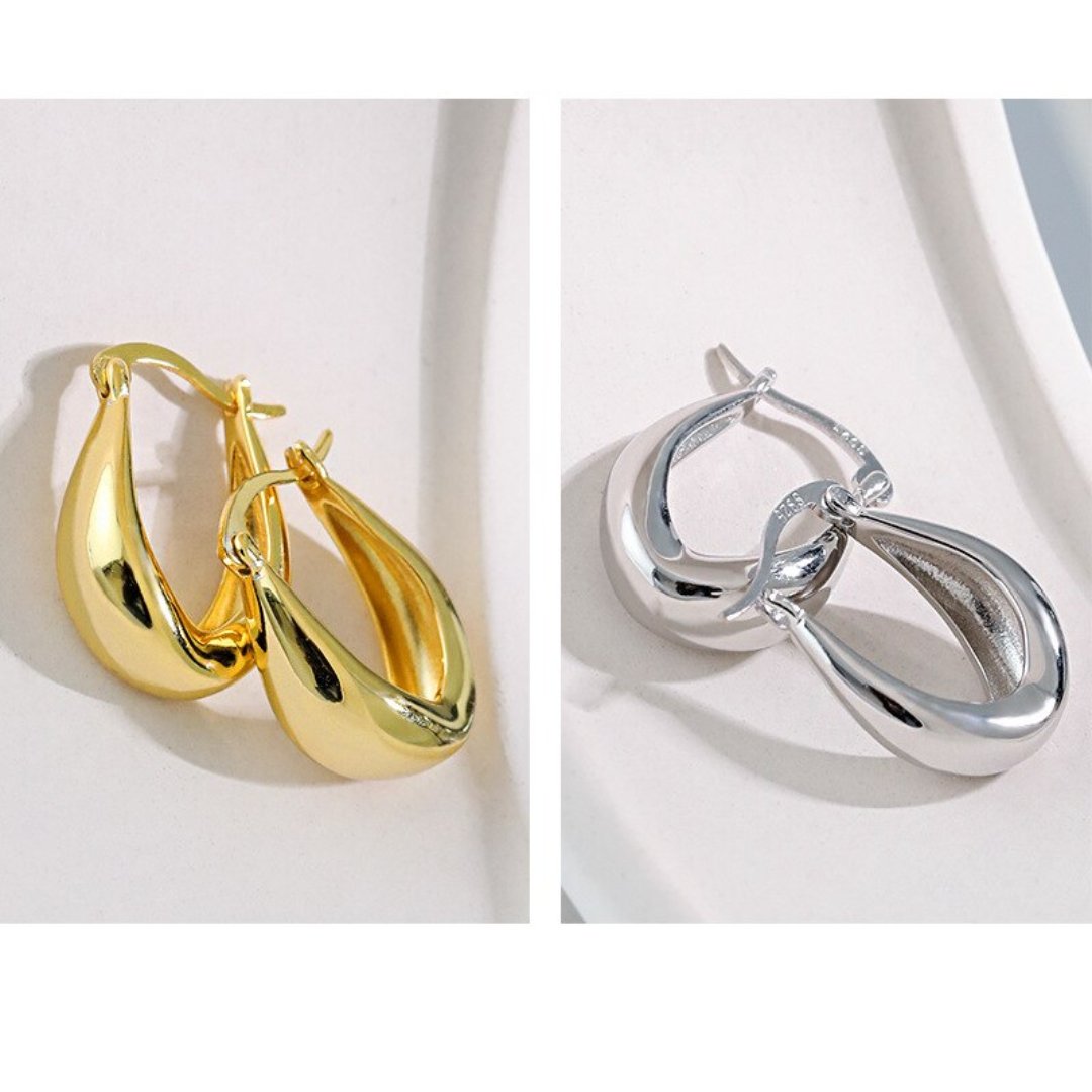 Cassandra 925 Sterling Silver Hoop Earrings - Hoop Earrings - Pretland | Spiritual Crystals & Jewelry