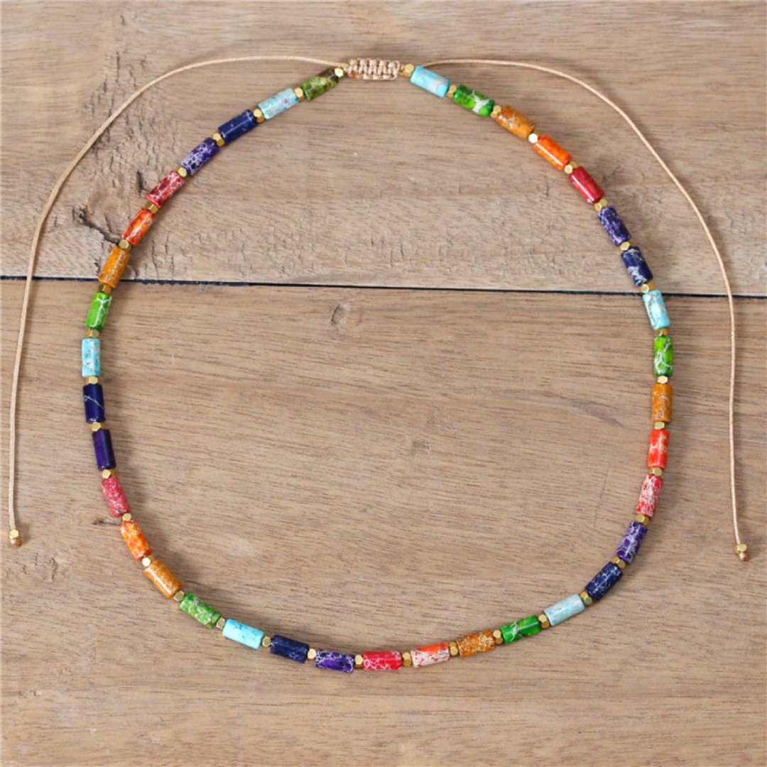 7 Chakra Natural Stone Choker Necklace & Bracelet - Necklace - Necklaces - Pretland | Spiritual Crystals & Jewelry