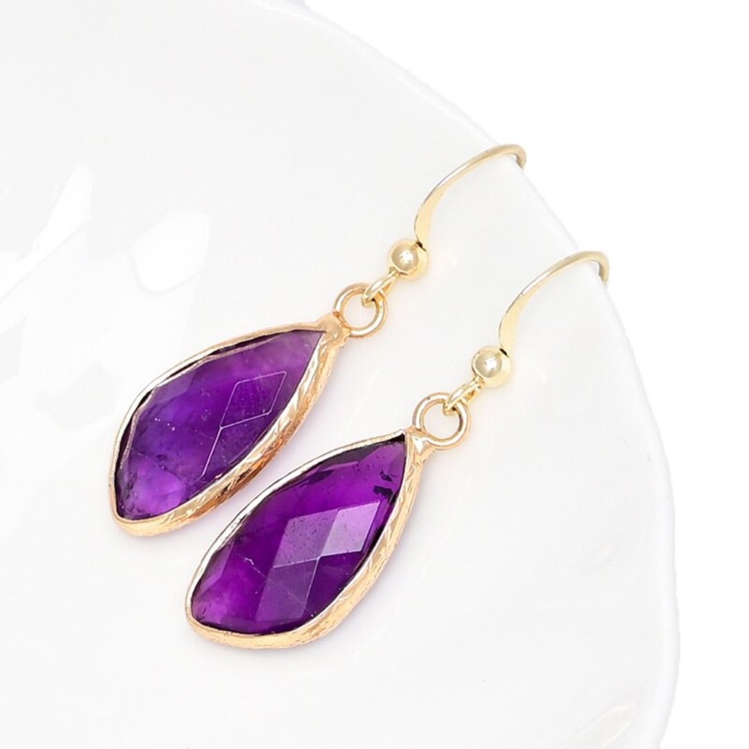 Bohemian Style Amethyst Earrings - Earrings - Pretland | Spiritual Crystals & Jewelry