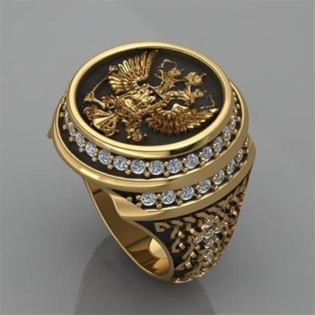 Enchanting Double Headed Eagle Zirconia Ring - Rings - Pretland | Spiritual Crystals & Jewelry