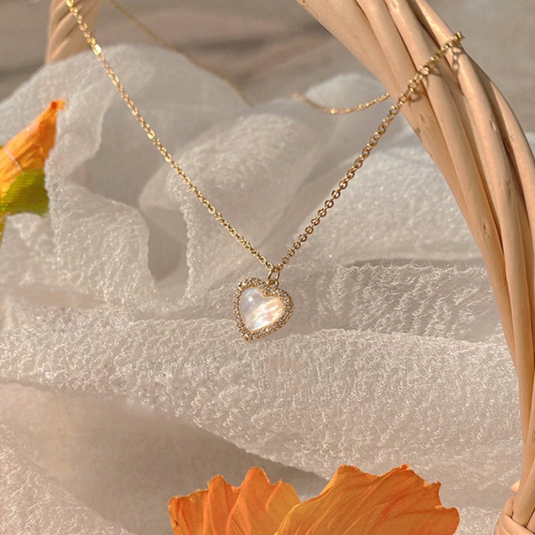 Enchanting Opal Heart 14K Gold Plated Necklace - Necklaces - Pretland | Spiritual Crystals & Jewelry