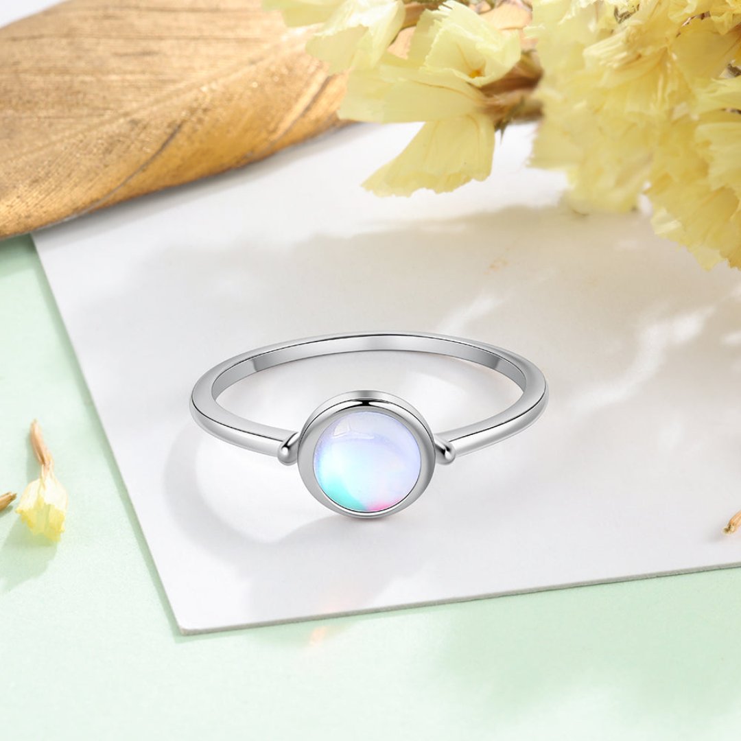 Glowing Minimalist Moonstone Silver Ring Set - Rings - Pretland | Spiritual Crystals & Jewelry