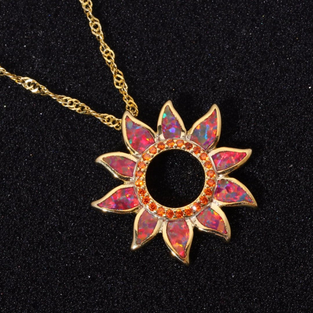 Spiritual Sun Orange Fire Opal Necklace - Necklaces - Pretland | Spiritual Crystals & Jewelry