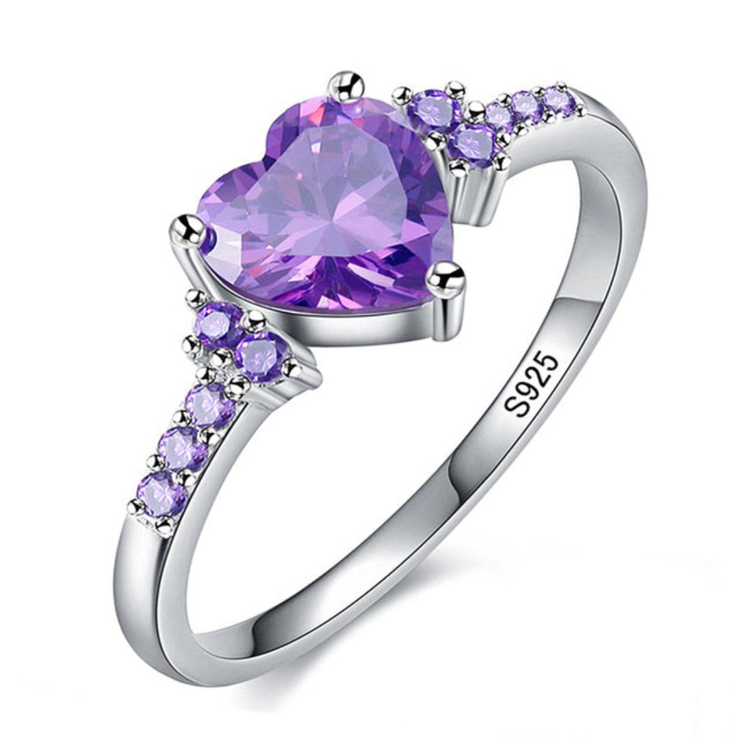 Love Amethyst 925 Sterling Silver Ring - Rings - Pretland | Spiritual Crystals & Jewelry