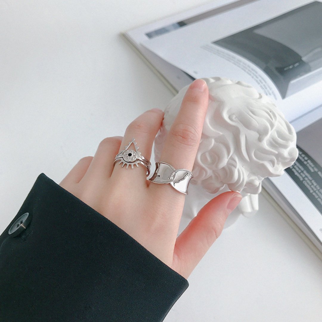 Kendra 925 Sterling Silver Adjustable Ring - Silver - Rings - Pretland | Spiritual Crystals & Jewelry